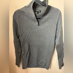 Express 1/4 Zip Ribbed Texture